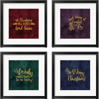 Framed 'All that Glitters for Christmas 4 Piece Framed Art Print Set' border=