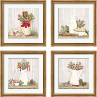 Framed 'Christmas Kitchen 4 Piece Framed Art Print Set' border=