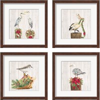 Framed 'Christmas on the Coast 4 Piece Framed Art Print Set' border=