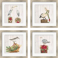 Framed 'Christmas on the Coast 4 Piece Framed Art Print Set' border=