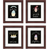 Framed 'Sweet Life Dark 4 Piece Framed Art Print Set' border=