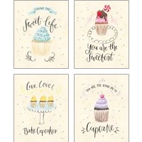 Framed 'Sweet Life  4 Piece Art Print Set' border=