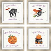 Framed 'Phantoms of the Night Color 4 Piece Framed Art Print Set' border=