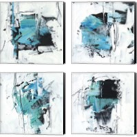 Framed 'Kinetic Form 4 Piece Canvas Print Set' border=