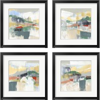 Framed 'Abstracted Mountainscape 4 Piece Framed Art Print Set' border=