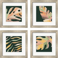 Framed 'Palm Grove 4 Piece Framed Art Print Set' border=