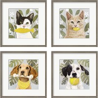 Framed 'Pet Life 4 Piece Framed Art Print Set' border=