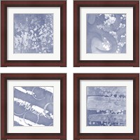 Framed 'Indigo Rule 4 Piece Framed Art Print Set' border=