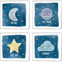 Framed 'Night Sky 4 Piece Canvas Print Set' border=