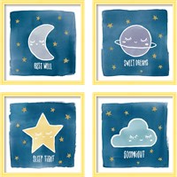 Framed 'Night Sky 4 Piece Framed Art Print Set' border=