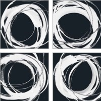 Framed 'Gilded Enso BW 4 Piece Art Print Set' border=