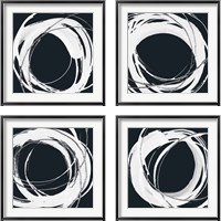 Framed 'Gilded Enso BW 4 Piece Framed Art Print Set' border=