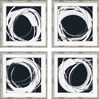 Framed 'Gilded Enso BW 4 Piece Framed Art Print Set' border=