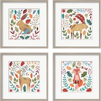 Framed 'Whimsical Woodland 4 Piece Framed Art Print Set' border=