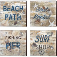 Framed 'Beach Path 4 Piece Canvas Print Set' border=