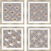 Framed 'Nautical Nets 4 Piece Framed Art Print Set' border=