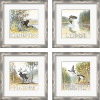 Framed 'Country 4 Piece Framed Art Print Set' border=