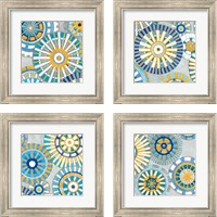 Framed 'Circle Delight 4 Piece Framed Art Print Set' border=