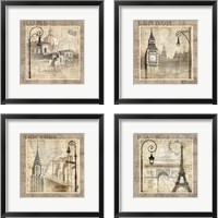 Framed 'City 4 Piece Framed Art Print Set' border=