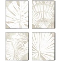Framed 'Linen Tropical Silhouette 4 Piece Canvas Print Set' border=