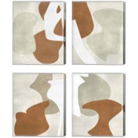 Framed 'Beige Stucture 4 Piece Canvas Print Set' border=