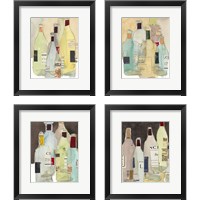 Framed 'Wines & Spirits 4 Piece Framed Art Print Set' border=