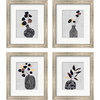 Framed 'Decorated Vase with Plant 4 Piece Framed Art Print Set' border=