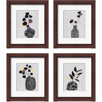 Framed 'Decorated Vase with Plant 4 Piece Framed Art Print Set' border=