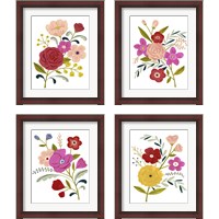 Framed 'Simple Flora 4 Piece Framed Art Print Set' border=