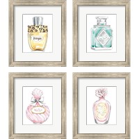 Framed 'Glamour Pup Perfume 4 Piece Framed Art Print Set' border=