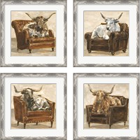 Framed 'Refined Comfort 4 Piece Framed Art Print Set' border=