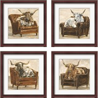 Framed 'Refined Comfort 4 Piece Framed Art Print Set' border=