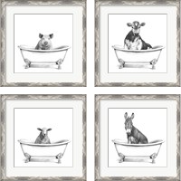 Framed 'Clawfoot Critter 4 Piece Framed Art Print Set' border=