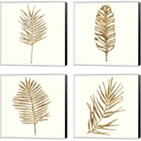 Framed 'Gilded Palm 4 Piece Canvas Print Set' border=