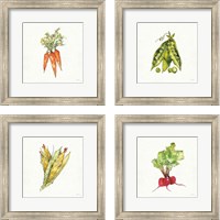 Framed 'Veggie Market 4 Piece Framed Art Print Set' border=