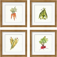 Framed 'Veggie Market 4 Piece Framed Art Print Set' border=