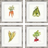 Framed 'Veggie Market 4 Piece Framed Art Print Set' border=