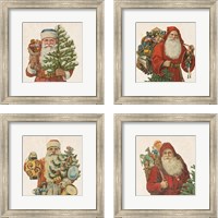 Framed 'Victorian Santa 4 Piece Framed Art Print Set' border=