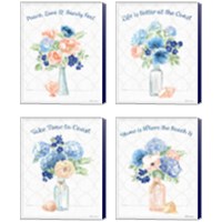 Framed 'Coastline Botanical 4 Piece Canvas Print Set' border=