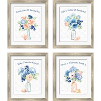 Framed 'Coastline Botanical 4 Piece Framed Art Print Set' border=