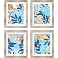 Framed 'Blue Jungle 4 Piece Framed Art Print Set' border=