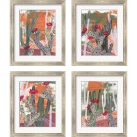 Framed 'Desert Flowers 4 Piece Framed Art Print Set' border=