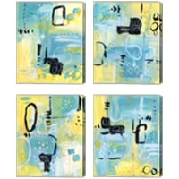 Framed 'Floating Atmosphere 4 Piece Canvas Print Set' border=