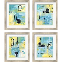 Framed 'Floating Atmosphere 4 Piece Framed Art Print Set' border=