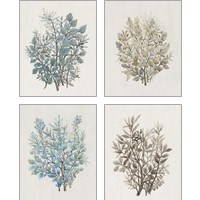 Framed 'Leaf Arrangement 4 Piece Art Print Set' border=