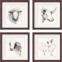 Framed 'Life at Home Vintage Cream 4 Piece Framed Art Print Set' border=