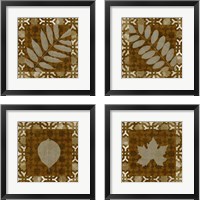 Framed 'Shades of Brown 4 Piece Framed Art Print Set' border=