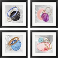 Framed 'Cosmos & Sky 4 Piece Framed Art Print Set' border=