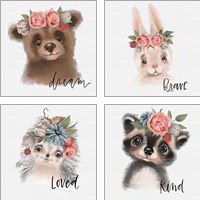 Framed 'Inspirational Animals 4 Piece Art Print Set' border=