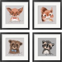 Framed 'Inspirational Animals 4 Piece Framed Art Print Set' border=